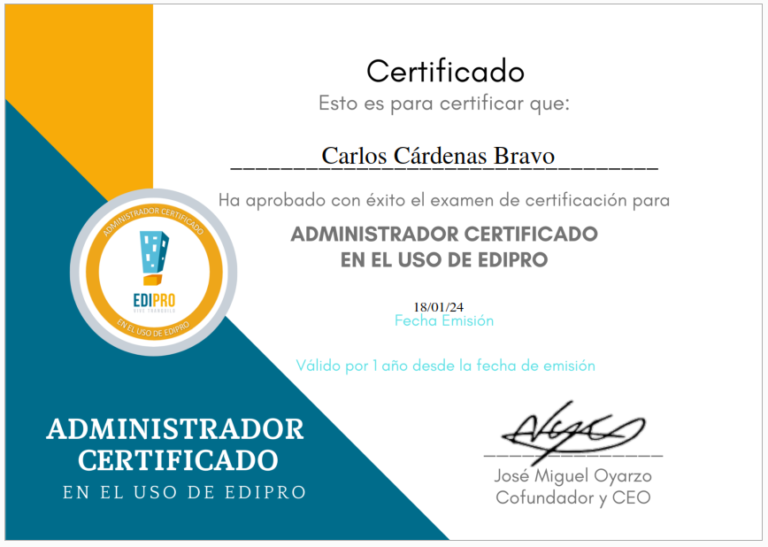Certificado Edipro